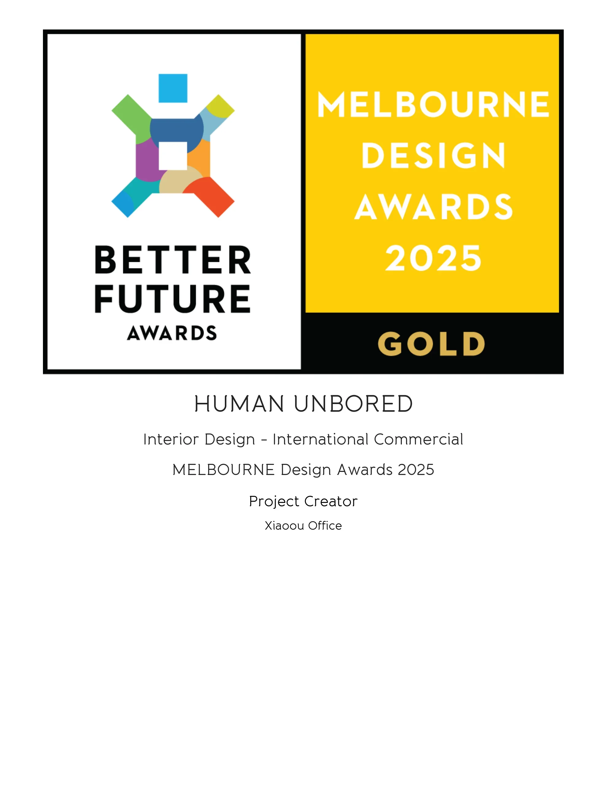 Melbourne Design Awards Gold